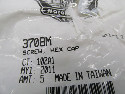 Lot of 5 Harley-Davidson Genuine NOS Hex Cap Screws 3708M