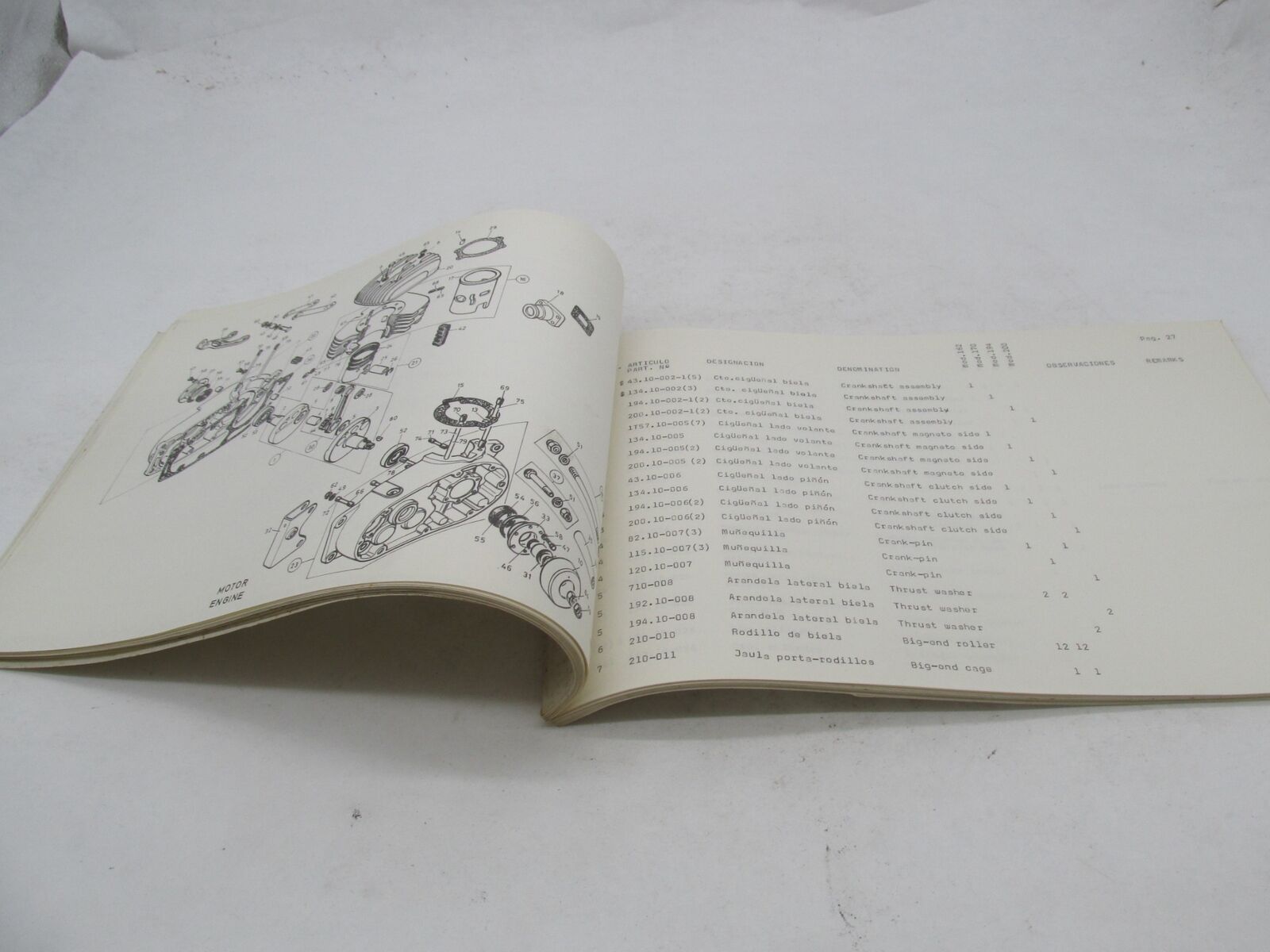 Bultaco Factory 1977 Pursang 162-170 194-200 Catalog Parts List 194.32-117