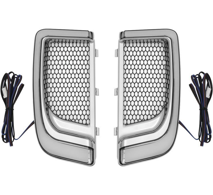Kuryakyn Tracer LED Fairing Lower Grills Chrome 5063
