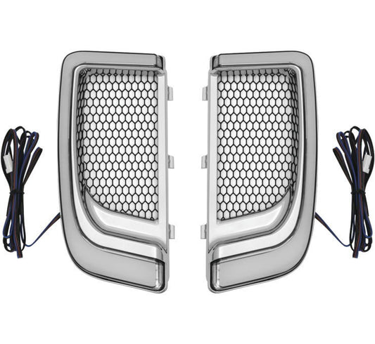 Kuryakyn Tracer LED Fairing Lower Grills Chrome 5063