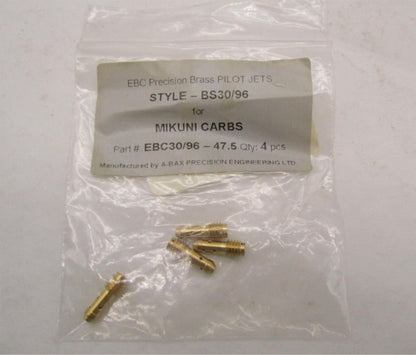 Lot of 4 EBC Brass Pilot Jets BS30/96 Mikuni Carburetors EBC-30/96-47.5