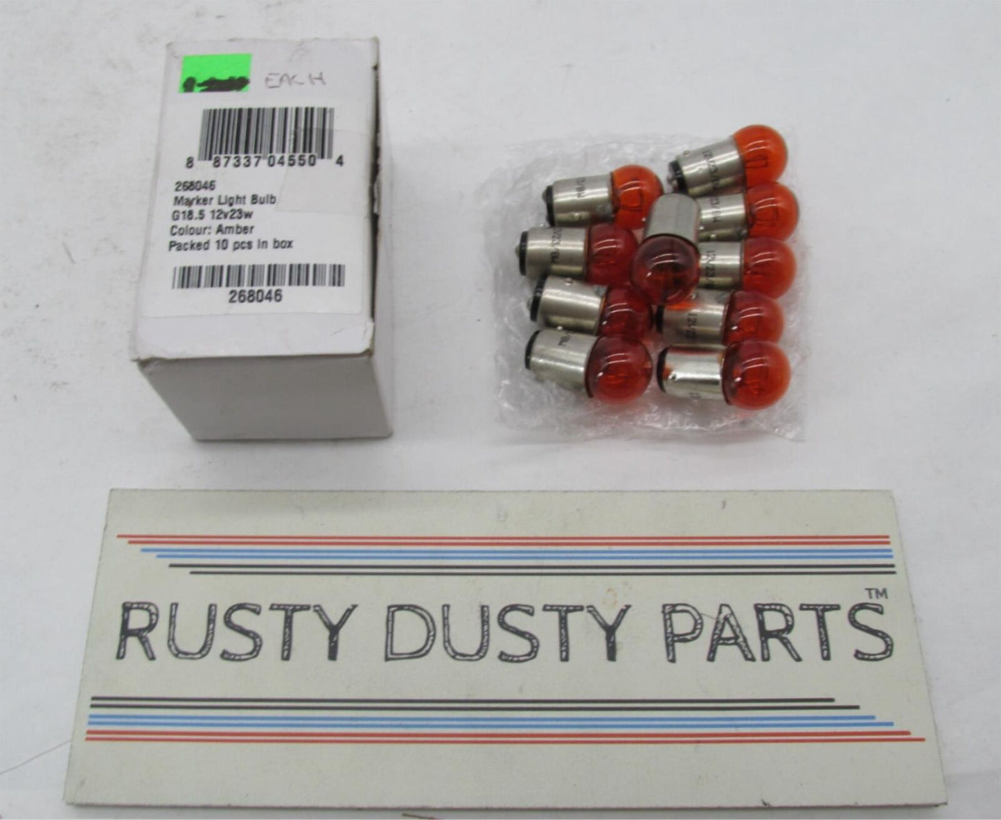 Lot of 10 BikeMaster G18.5 12V 23W Amber Marker Light Bulbs 268046