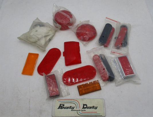 Large Mixed Lot of Harley Davidson Red and Amber Bullet Turn Signal Lenses