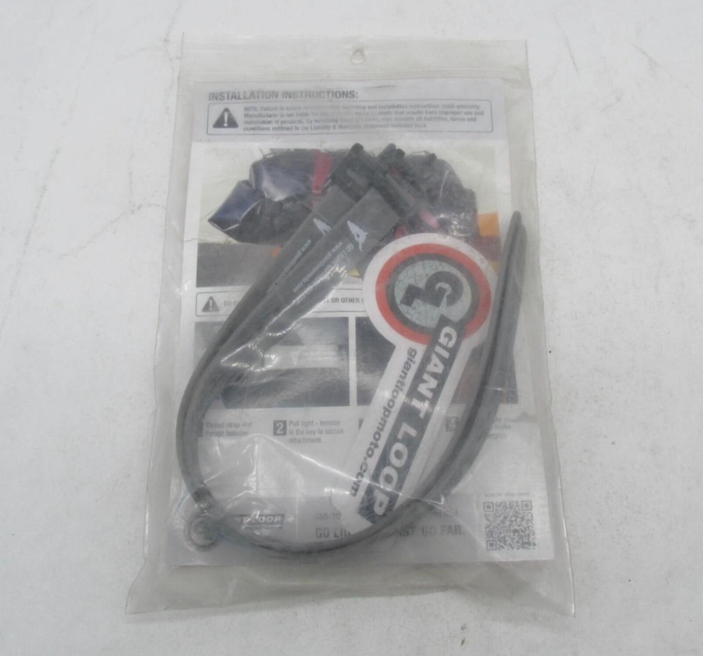 Pair of Motorcycle Giant Loop Pronghorn Tie Down Black Straps 16"