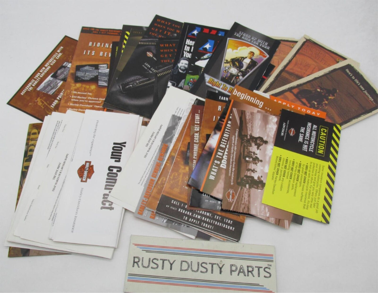 Huge Mixed Lot of Harley-Davidson Warranty AMA Credit Card Literature
