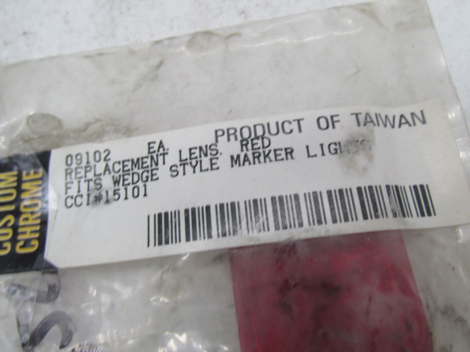 Harley Custom Chrome Wedge Style Marker Light Red Lens Replacement 09102