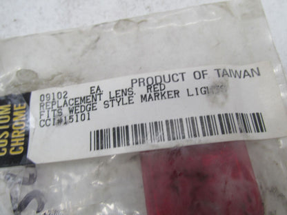 Harley Custom Chrome Wedge Style Marker Light Red Lens Replacement 09102