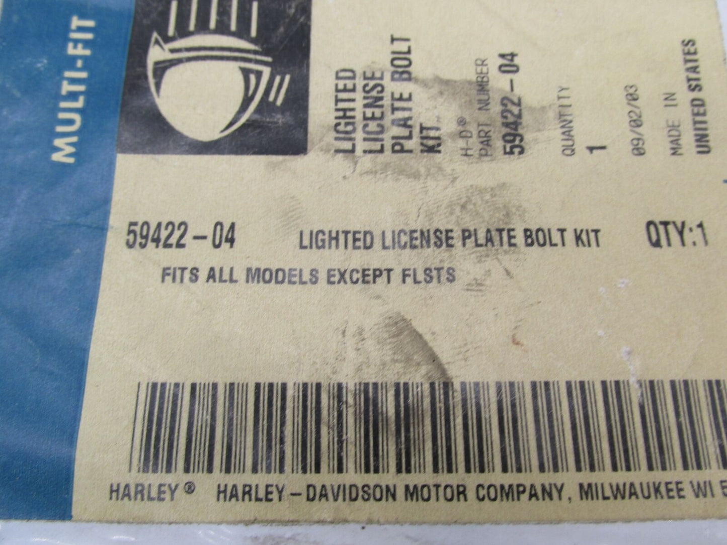 Harley-Davidson Genuine NOS Multi-Fit Lighted License Plate Bolt Kit 59422-04