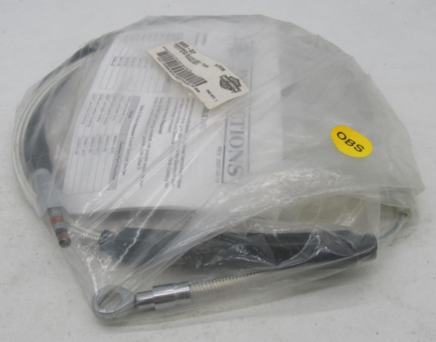 Harley NOS 2007 + Touring Stainless Steel Diamondback Clutch Cable 38806-07