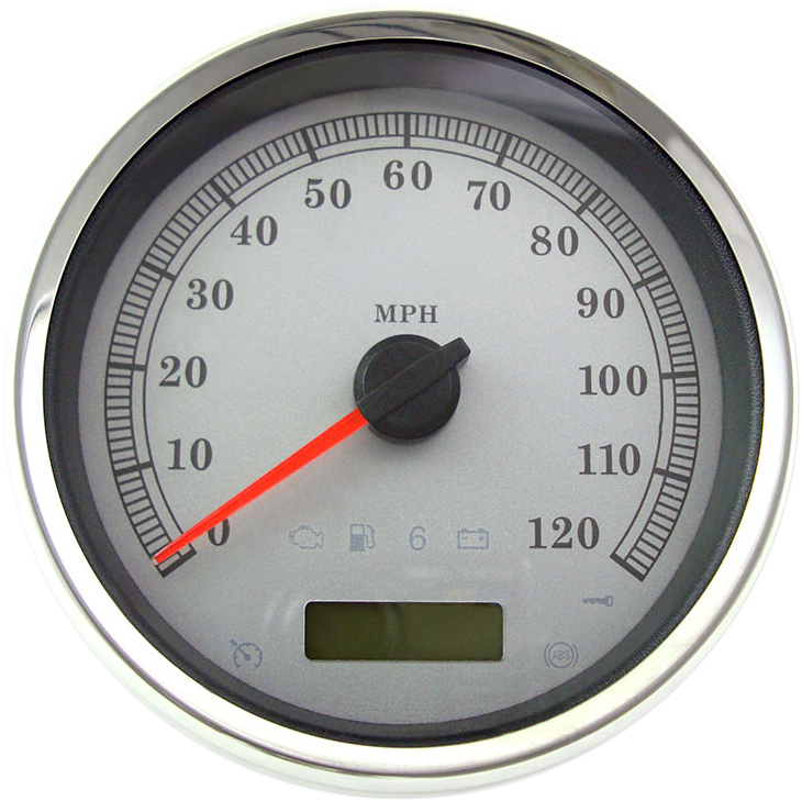 Drag Specialties 5" Programmable Electronic Speedometers White Face 2210-0463