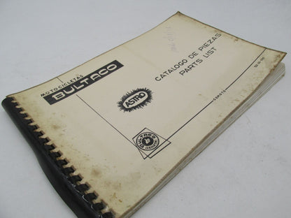 Bultaco Original Factory 1974 Astro Parts List Catalog Book 123.32-066