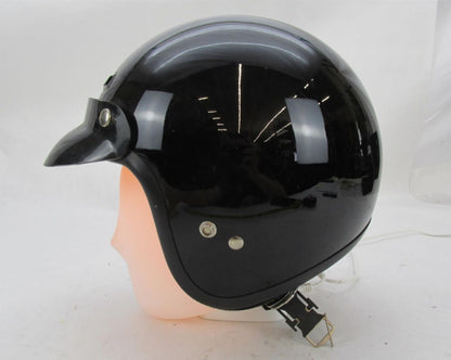 Black Half Open Face Motorcycle Snell Dot Certified Size: Extra Small XS