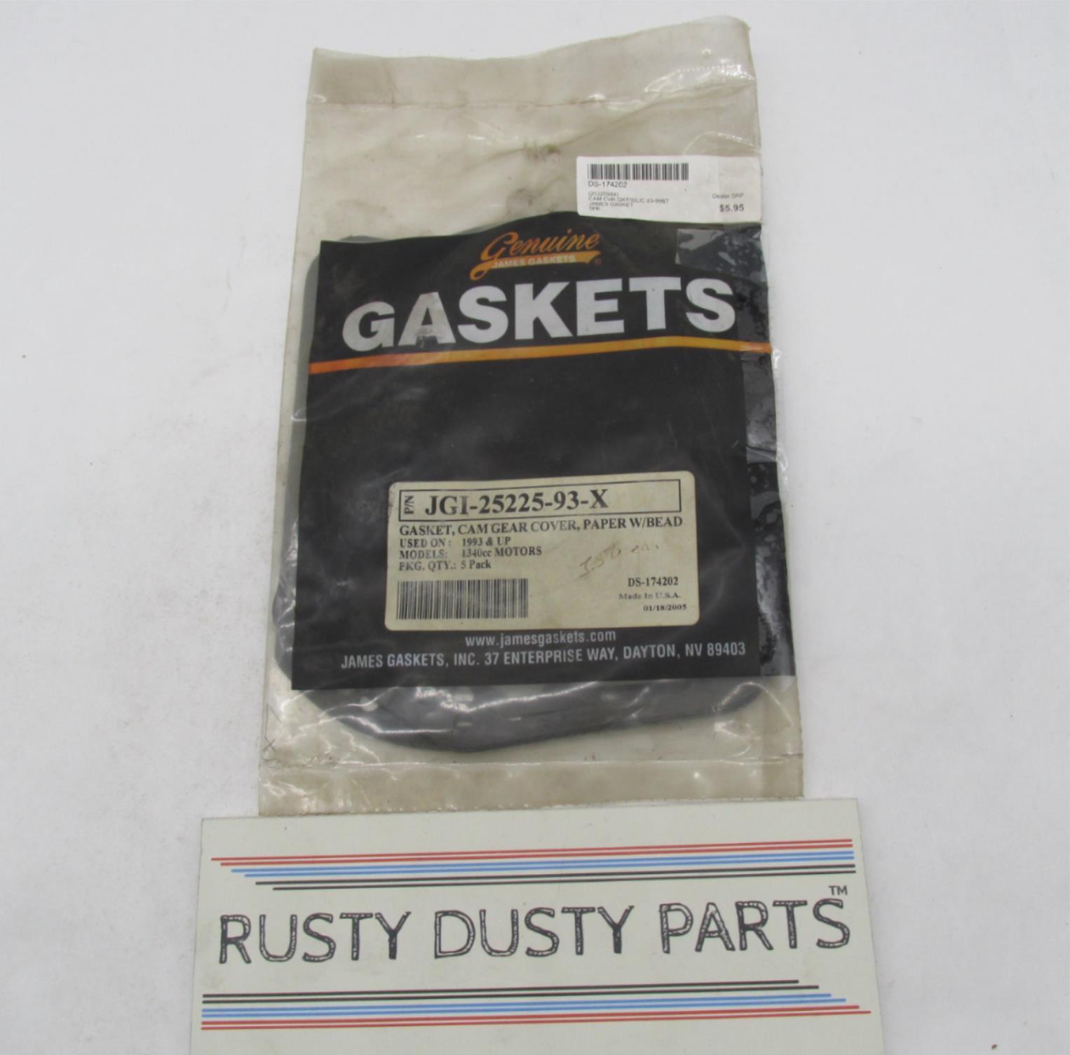Lot of 5 Harley James Gasket Cam Gear Cover Gaskets JGI-25225-93-X