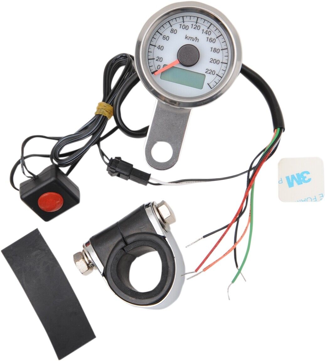 Drag Specialties 220 KM/H Programmable Mini Electronic Speedometers 2210-0325