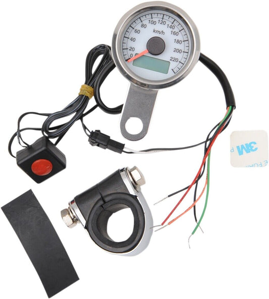 Drag Specialties 220 KM/H Programmable Mini Electronic Speedometers 2210-0325