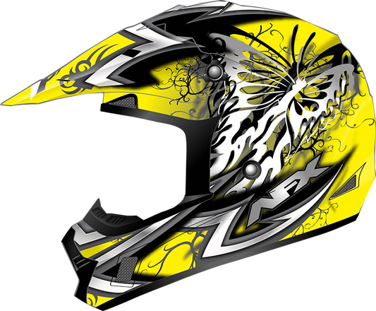 AFX FX-17 Butterfly Helmet Matte Yellow Large 0110-7134