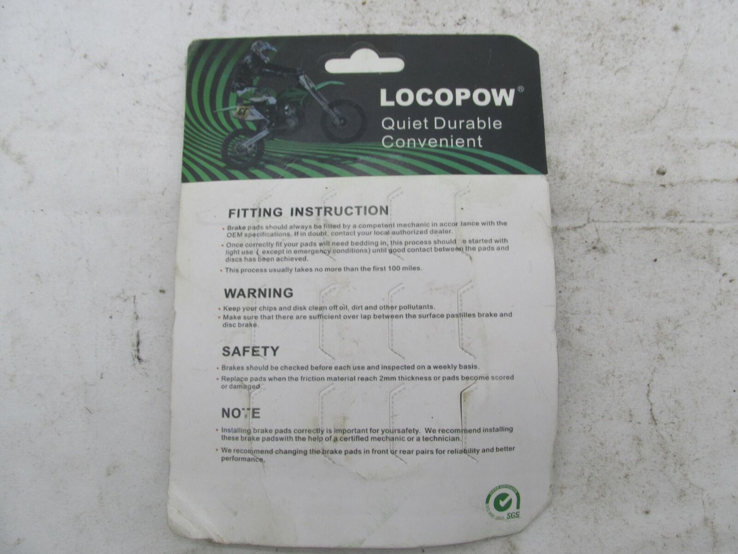 Locopow Motorcycle Brake Pads Quiet Durable Convenient 381