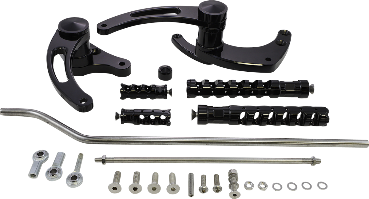 Accutronix Forward Controls +2" Black FC102-SSAKB