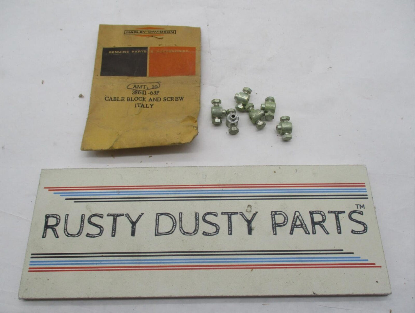Lot of 6 Harley Genuine NOS Aermacchi Brake Cable Block With Screws 38641-63P