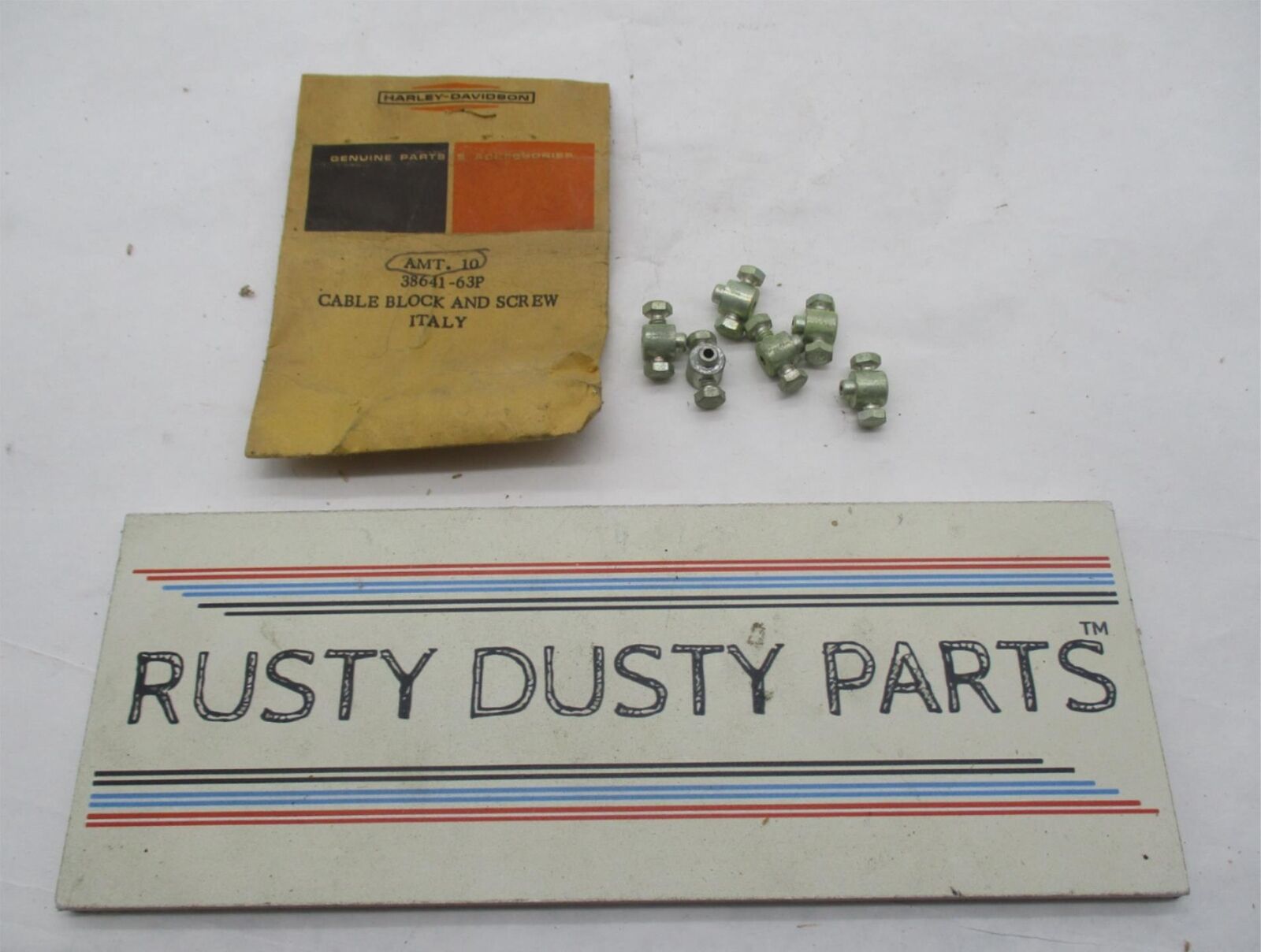 Lot of 6 Harley Genuine NOS Aermacchi Brake Cable Block With Screws 38641-63P
