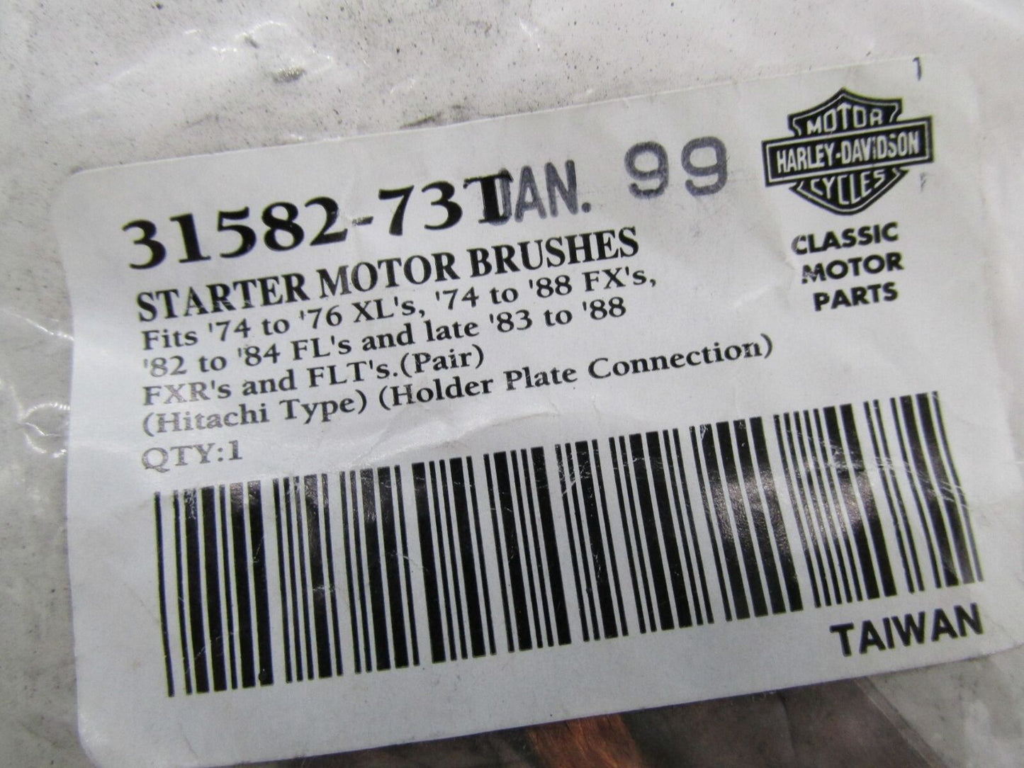 Pair of Harley Davidson Hitachi Type Starter Motor Brushes 31582-73T