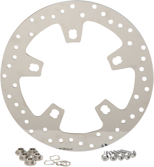 Drag Specialties Polished Stainless Steel Drilled Brake Rotor 11.8" 1710-2403