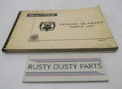 Bultaco Factory 1972 Lobito Motorcycle Catalog Parts List Book 62.32-117-1