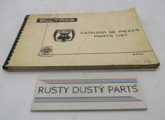 Bultaco Factory 1972 Lobito Motorcycle Catalog Parts List Book 62.32-117-1