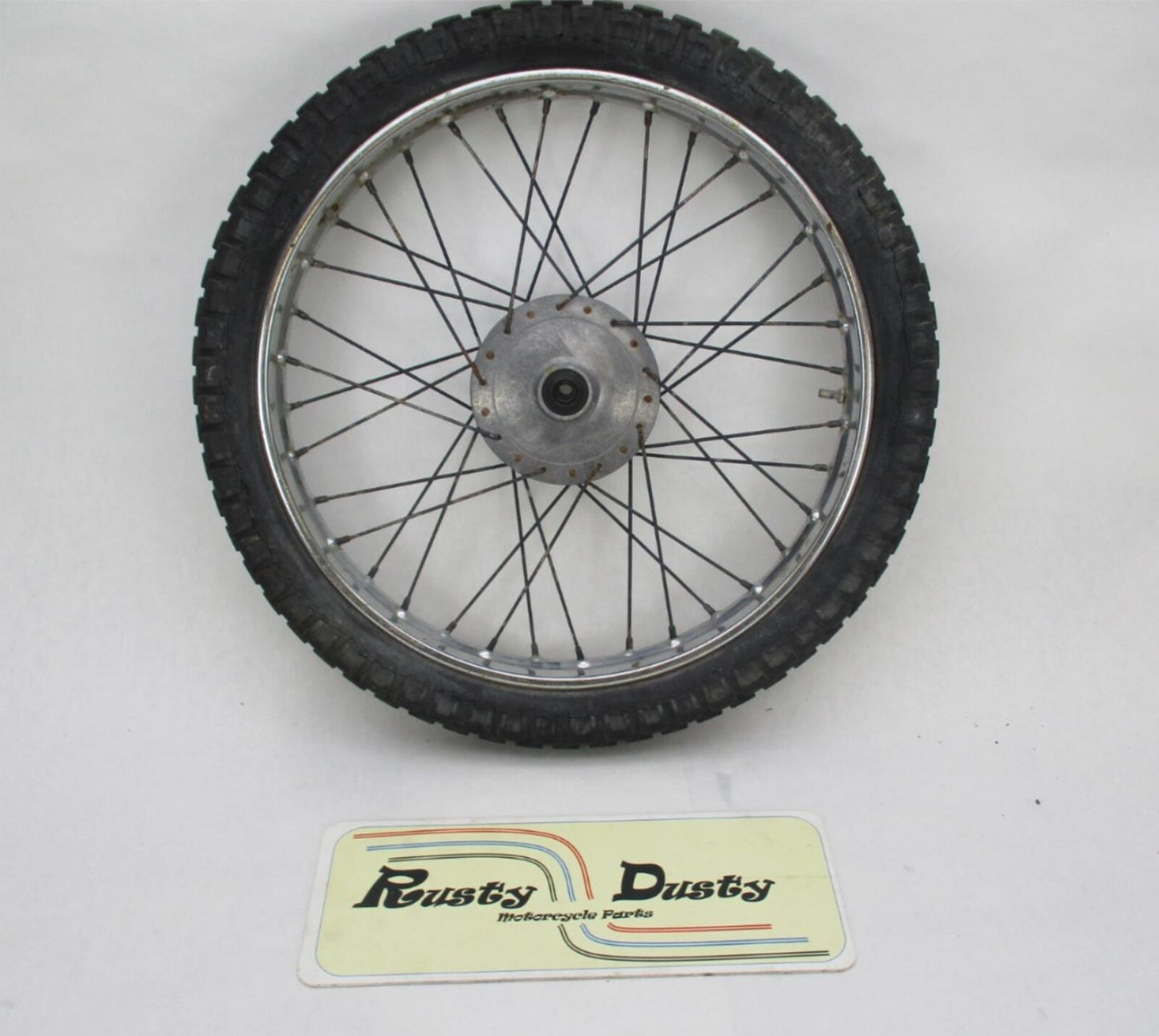 Vintage Rickman Enduro Trials Front Drum Brake Wheel w/ Tire 18 X 1.5