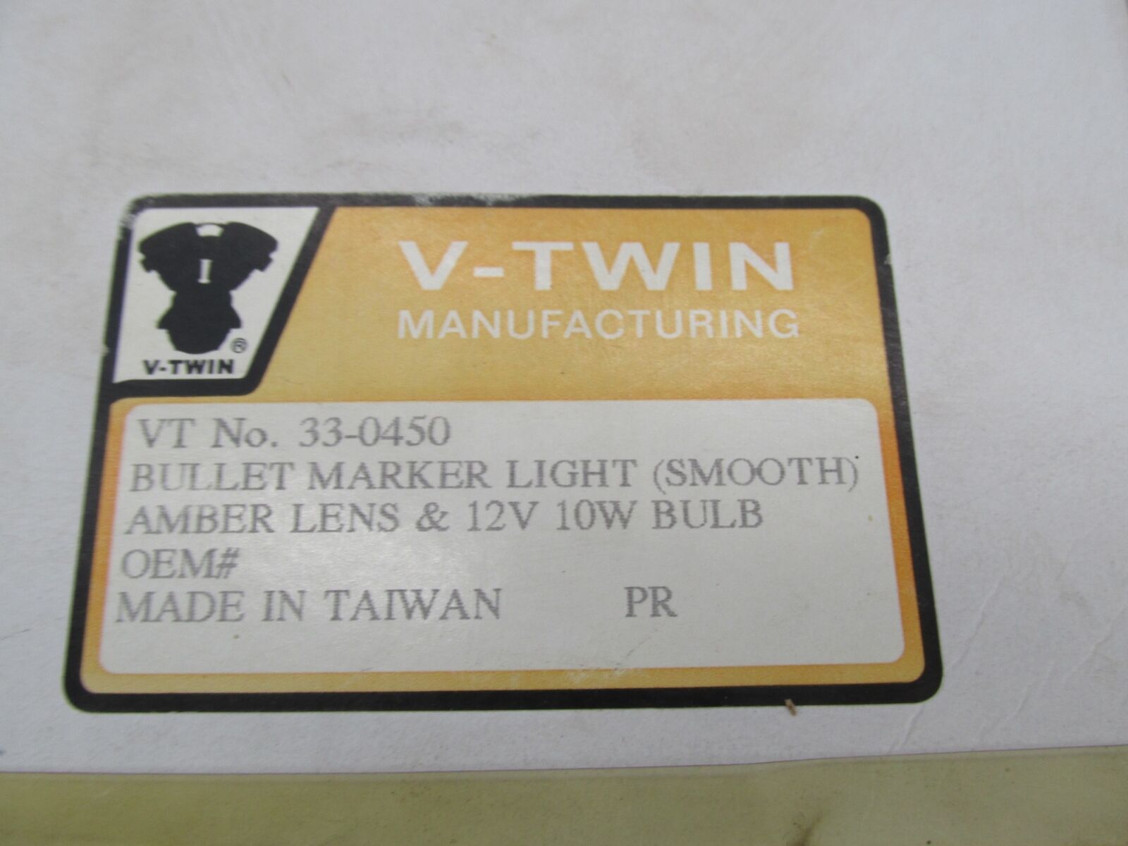 Harley Davidson V-Twin Bullet Marker Lights Smooth Amber Lens 33-0450