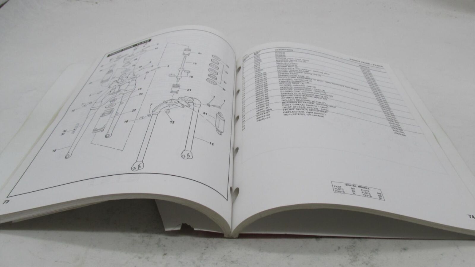 Harley-Davidson Official Factory Softail Models Parts Catalog 99455-00A