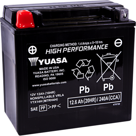 Yuasa Factory Activated Maintenance Free Battery YUAM7RH4H