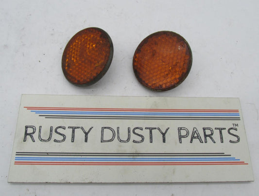 Pair of Vintage Original Lucas 1971 Amber Reflectors BSA Triumph RER-14
