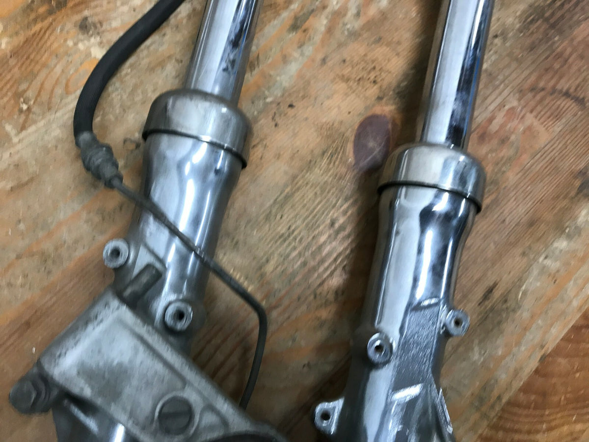 Vintage Japanese Motorcycle Front Fork Tubes and Front Tokico Brake Ca