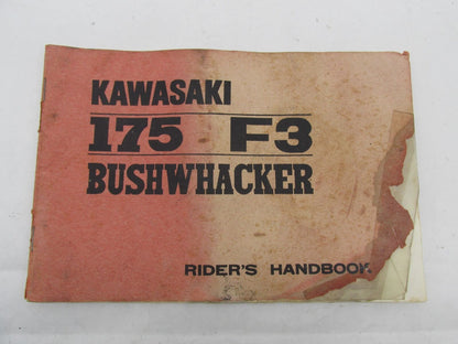 Kawasaki Bushwhacker 175 F3 Rider Owners Manual Handbook