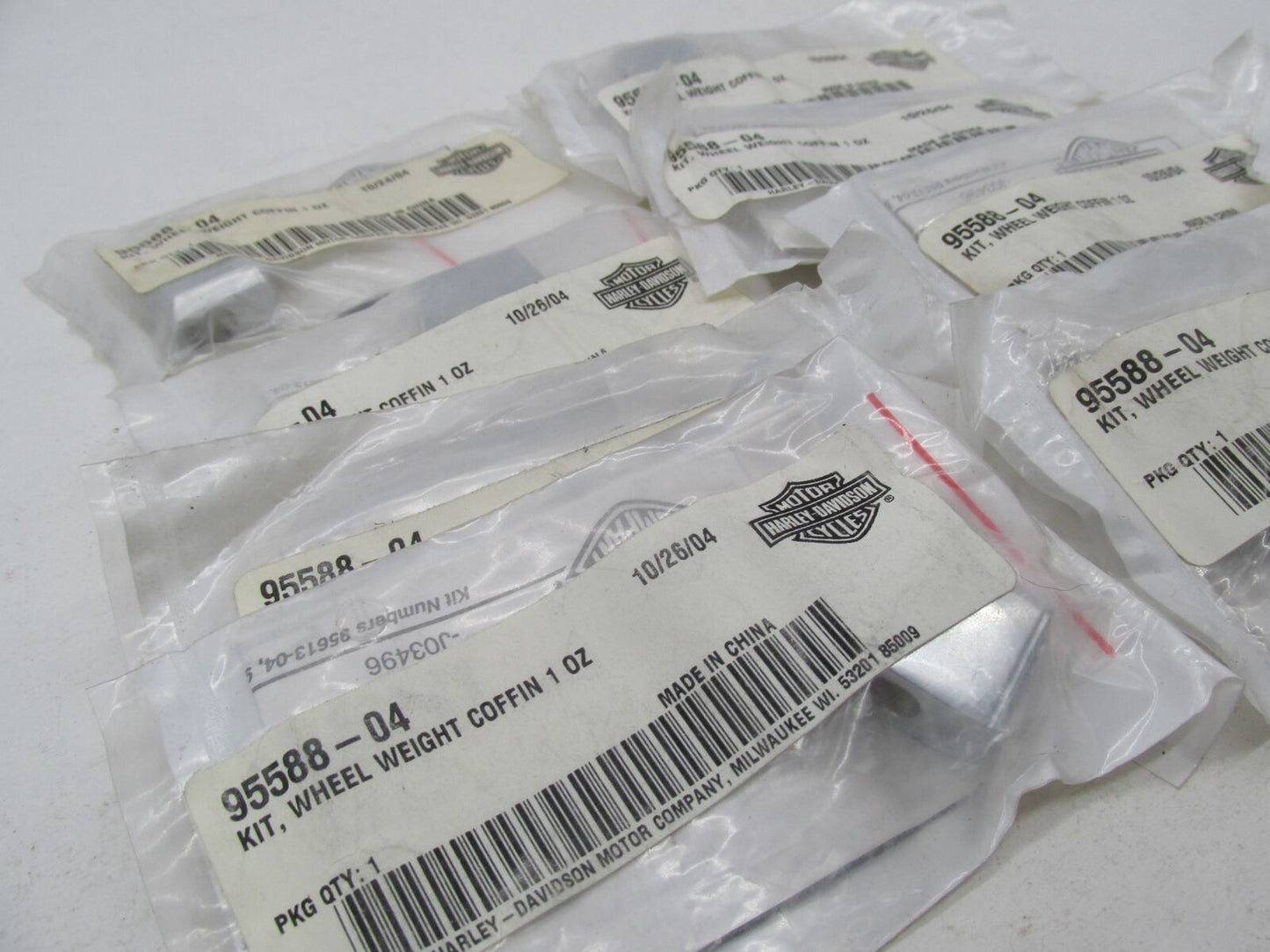 Lot of 8 Harley Davidson Genuine NOS Wheel Weight Coffin 95588-04