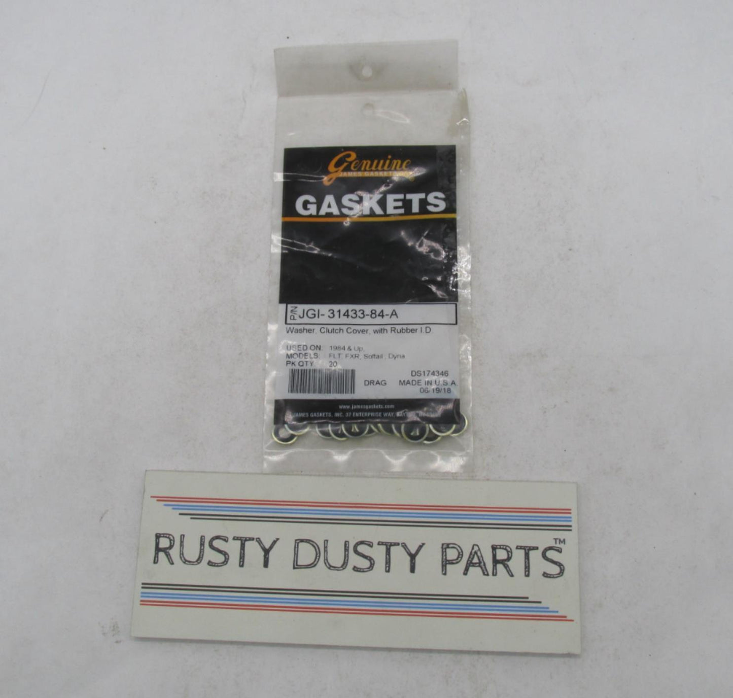 Lot of 17 Harley James Clutch Cover Washers w/ Rubber JGI-31433-84-A