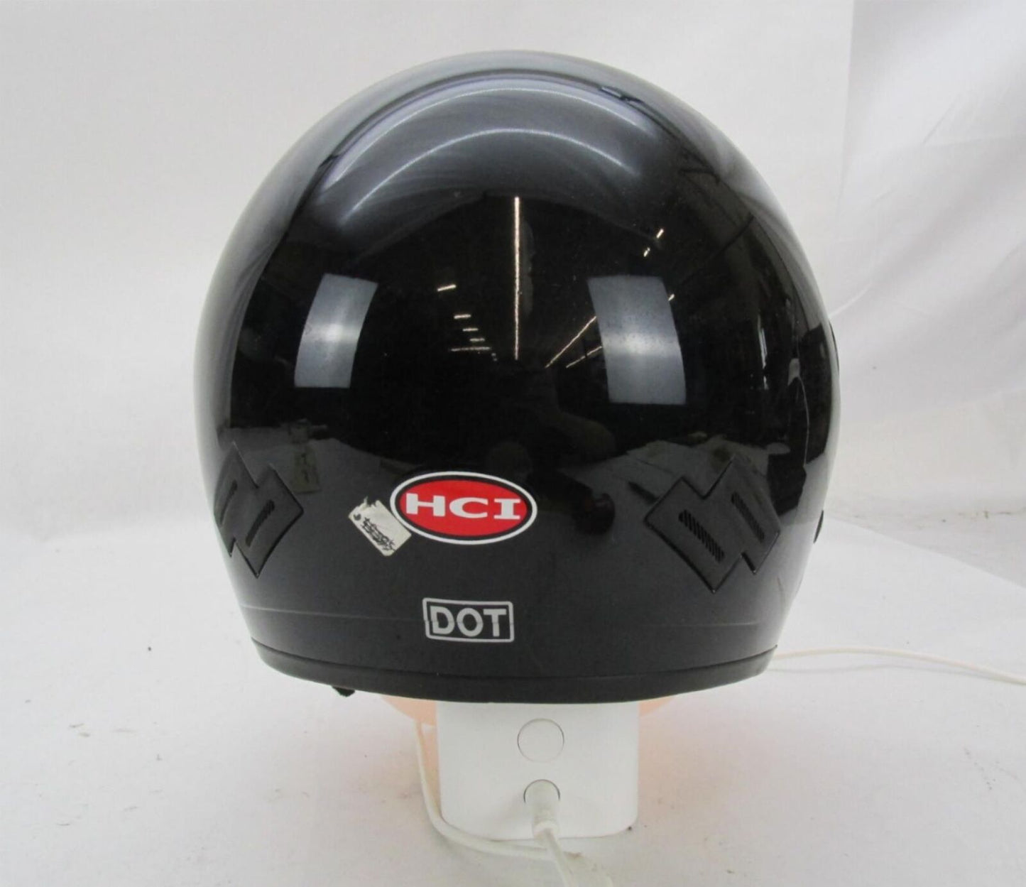 HCI Black Motorcycle Open Face Half Helmet Size Small S
