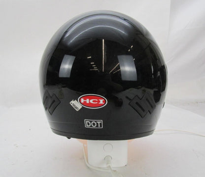 HCI Black Motorcycle Open Face Half Helmet Size Small S