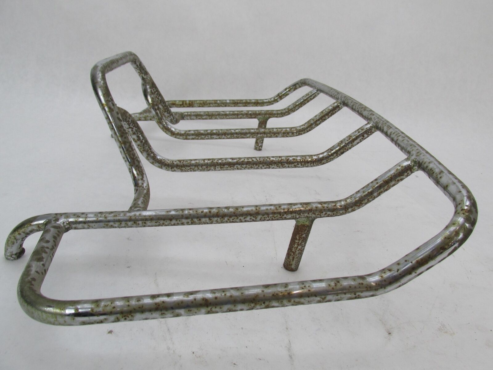 Used Motorcycle Chrome Patina Luggage Rack 22" x 12"