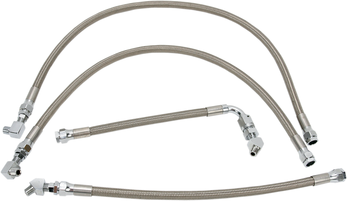 Drag Specialties Stainless Steel Braided Oil Line Kit 0711-0037