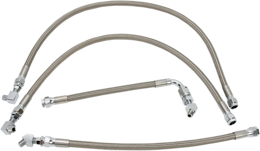 Drag Specialties Stainless Steel Braided Oil Line Kit 0711-0037