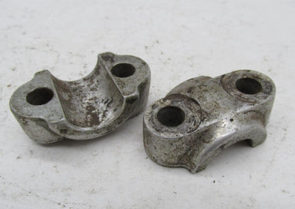 Pair of Vintage Triumph BSA Front Wheel Axle Fork Clamp Holders Caps