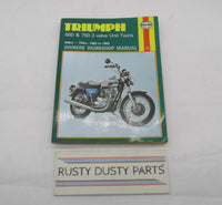 Haynes Triumph 1963 to 1983 650 & 750 2-Valve Unit Twin Owners Workshop Manual