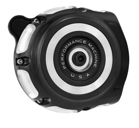 Performance Machine Vintage Air Cleaners Black/Silver 0206-2130-BM