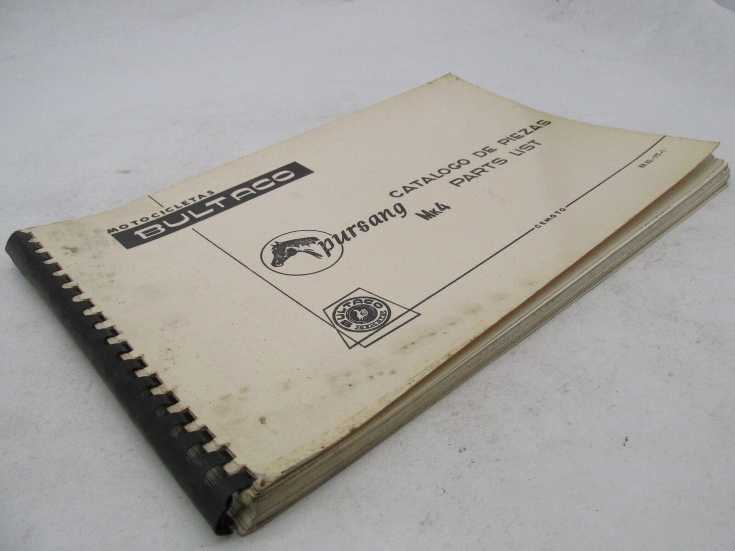 Bultaco Factory Pursang Mk4 Motorcycle Catalog Parts List Catalog 68.32-117-1