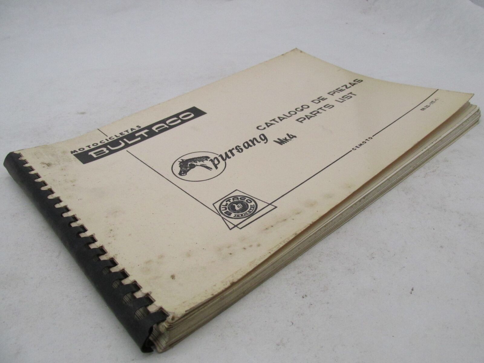 Bultaco Factory Pursang Mk4 Motorcycle Catalog Parts List Catalog 68.32-117-1