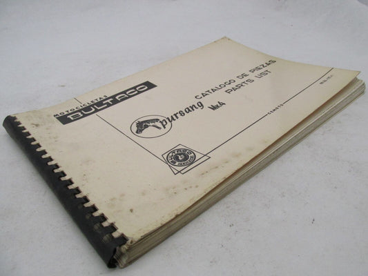Bultaco Factory Pursang Mk4 Motorcycle Catalog Parts List Catalog 68.32-117-1