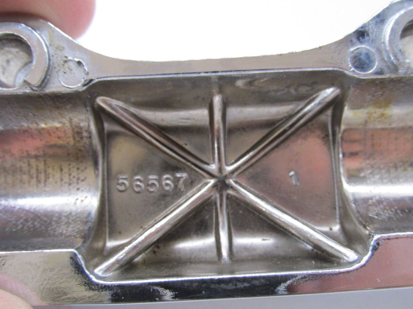 Harley-Davidson Chrome Riser Clamp Cover with Bar Shield Logo 56567-86B