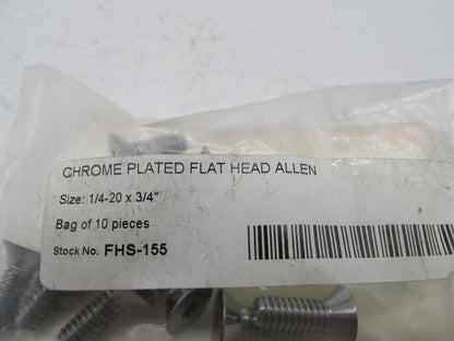 Lot of 9 Harley Davidson V-Twin Allen Flat Head Screws 1/4" x 3/4 37-0155 2356